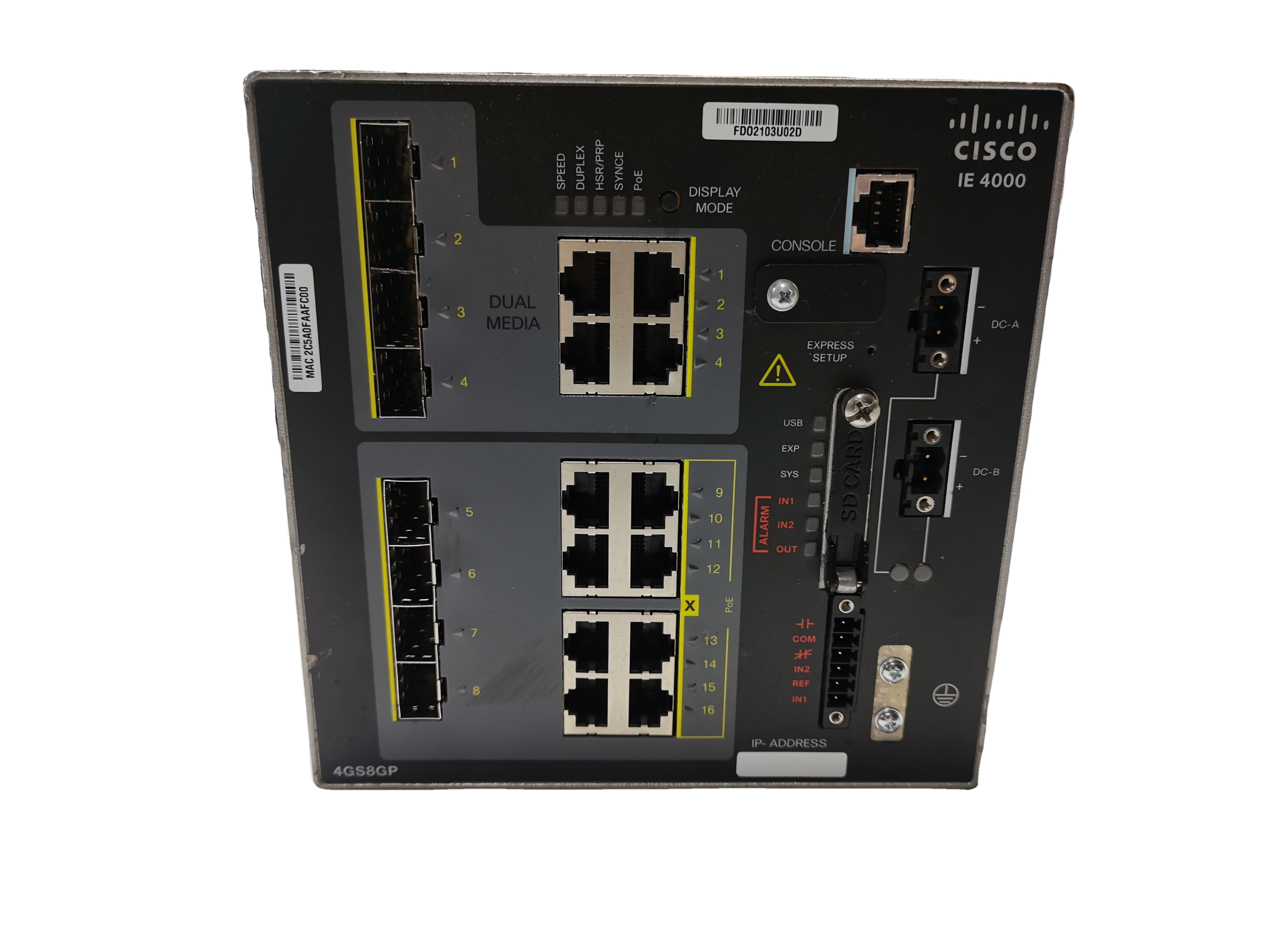 Used IE-4000-4GS8GP4G-E Network Switch 48 Port With 4 X SFP 1G And 8 X 1G PoE LAN Base Used