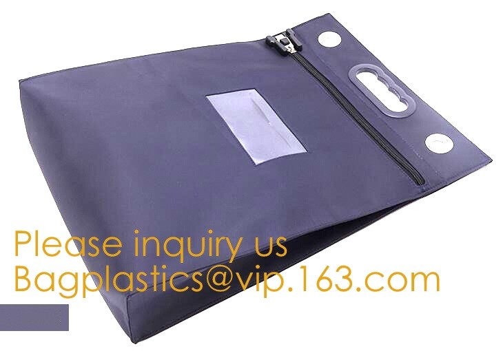 Zippered Money Pouch Bank Bag Security Deposit Bags Assorted Color Tool Bag Bank Bags Sealing Cargo Lock Mail Bag Securi