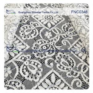 China 150CM Cotton Nylon Polyester  Lace Fabric Rhombic Floral Black Cord on sale