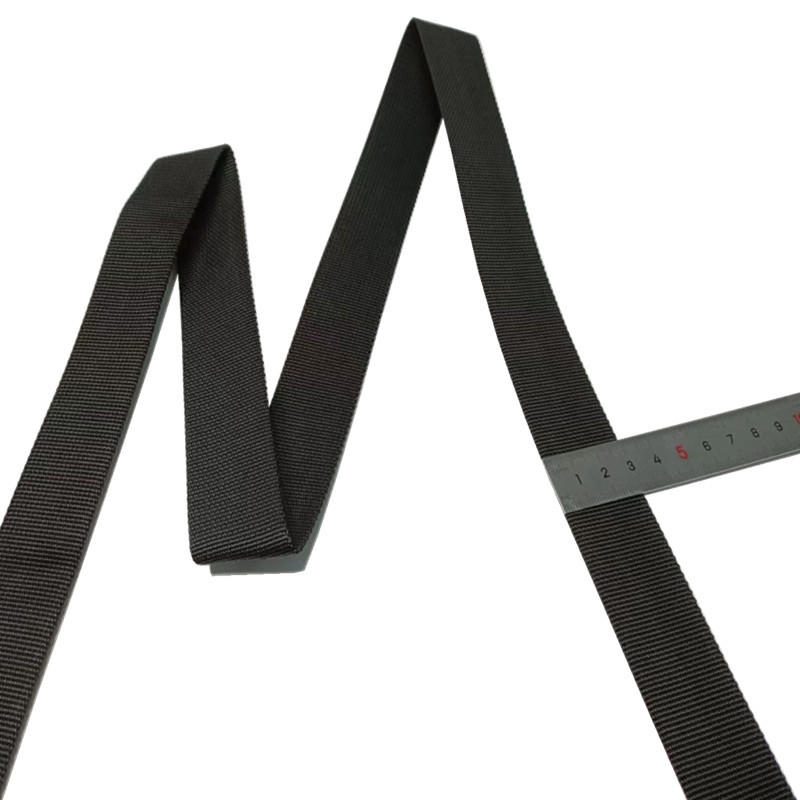 Black Plain Weave PP Webbing Polypropylene Thick Webbing For Backpack Diy Belt Bag