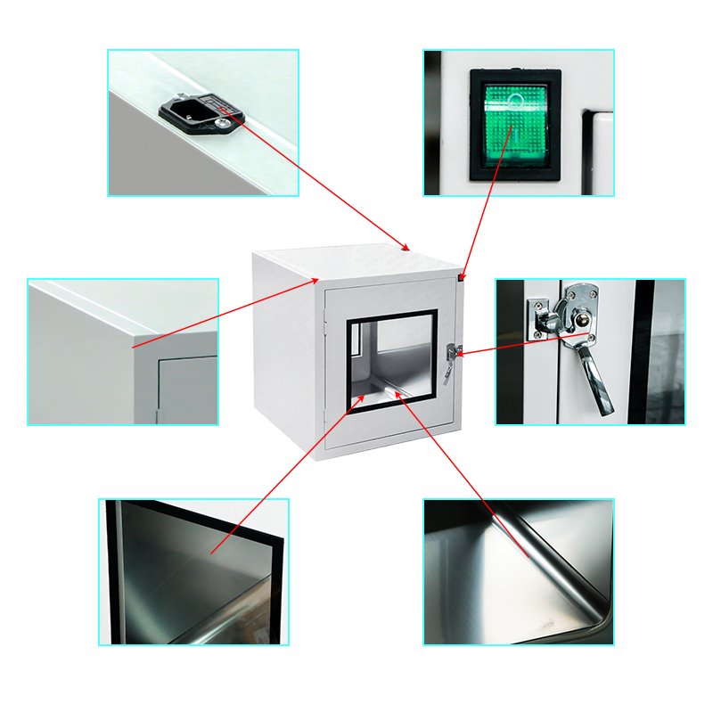 Single Gmp Embedded Static Pass Box Window Mechanical Interlock For Food Industry / Hospital