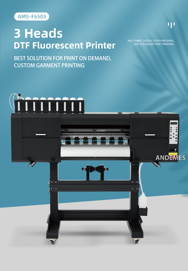 24inch DTF Printer with Fluorescence System and 3 i3200 Print Heads Pigment Ink Type