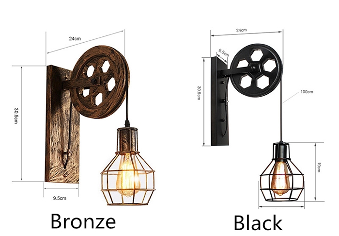 Energy Saving Filament Bulb Wall Lights / Hanging Bulb Wall Light Easy Installation