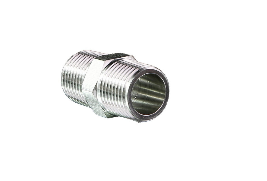 316 Stainless Steel Hex Nipples , 1/2" X 1/2" NPT Male Nipple