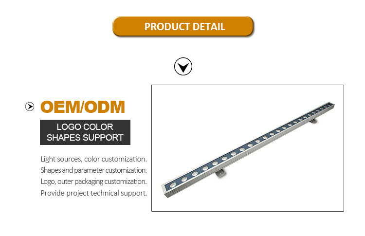DC24V Voltage IP65 Waterproof RGB Light Bar Exterior Wall Wash Lighting For Outdoor Lighting Projects