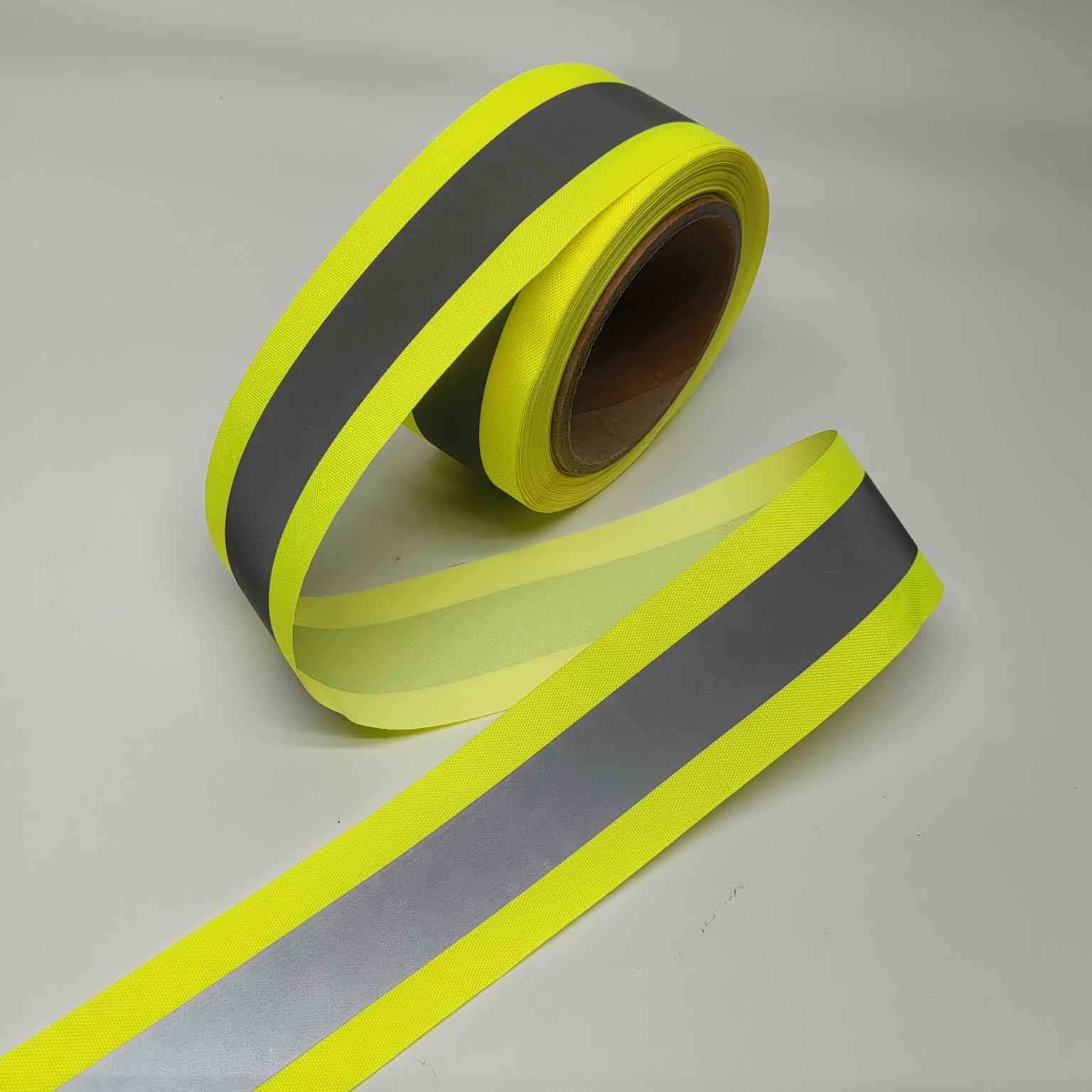 Yellow Silver Yellow High Visibility Reflective Webbing For Garments Bags Sportswear Outwear