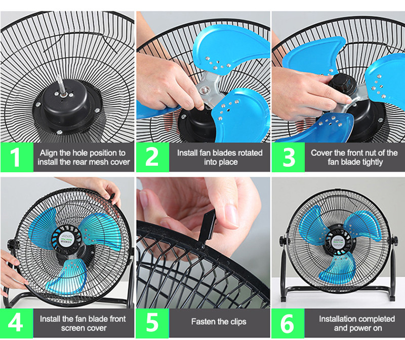 Chargeable Solar Panel Fan AC Charging 3 Durability Eco Friendly