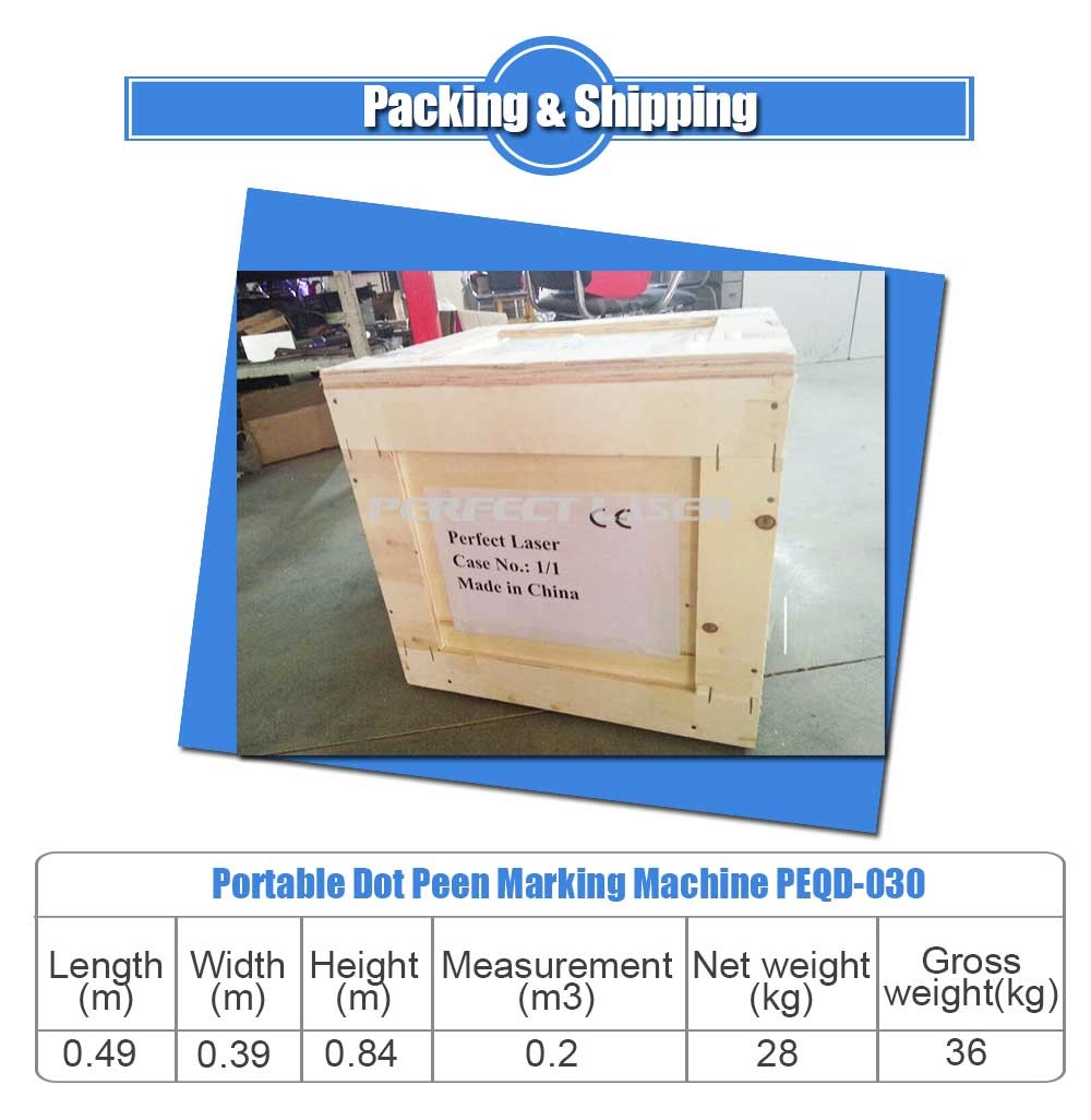 Handheld Portable Metal Mild Stainless Carbon Steel Aluminum Iron Copper Dot Peen Marking Machine