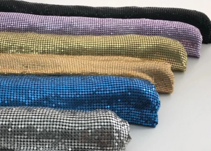 3mm Sequin Mesh Fabric Cloth Garment metallic mesh fabric 45*150cm