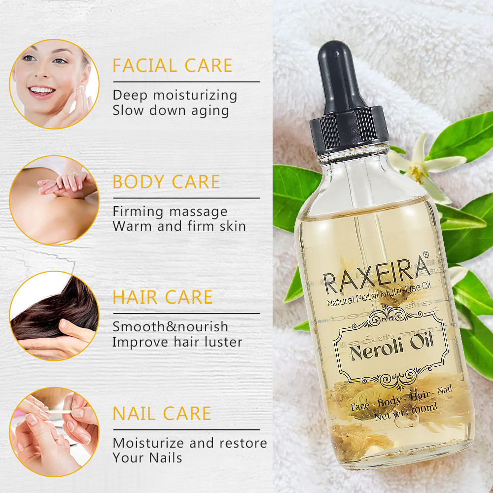 Private Label Moisturizing Neroli Skin Care Massage Oil Natural Rosemary Lavender Rose Oil Moisturizer Massage Face Bod