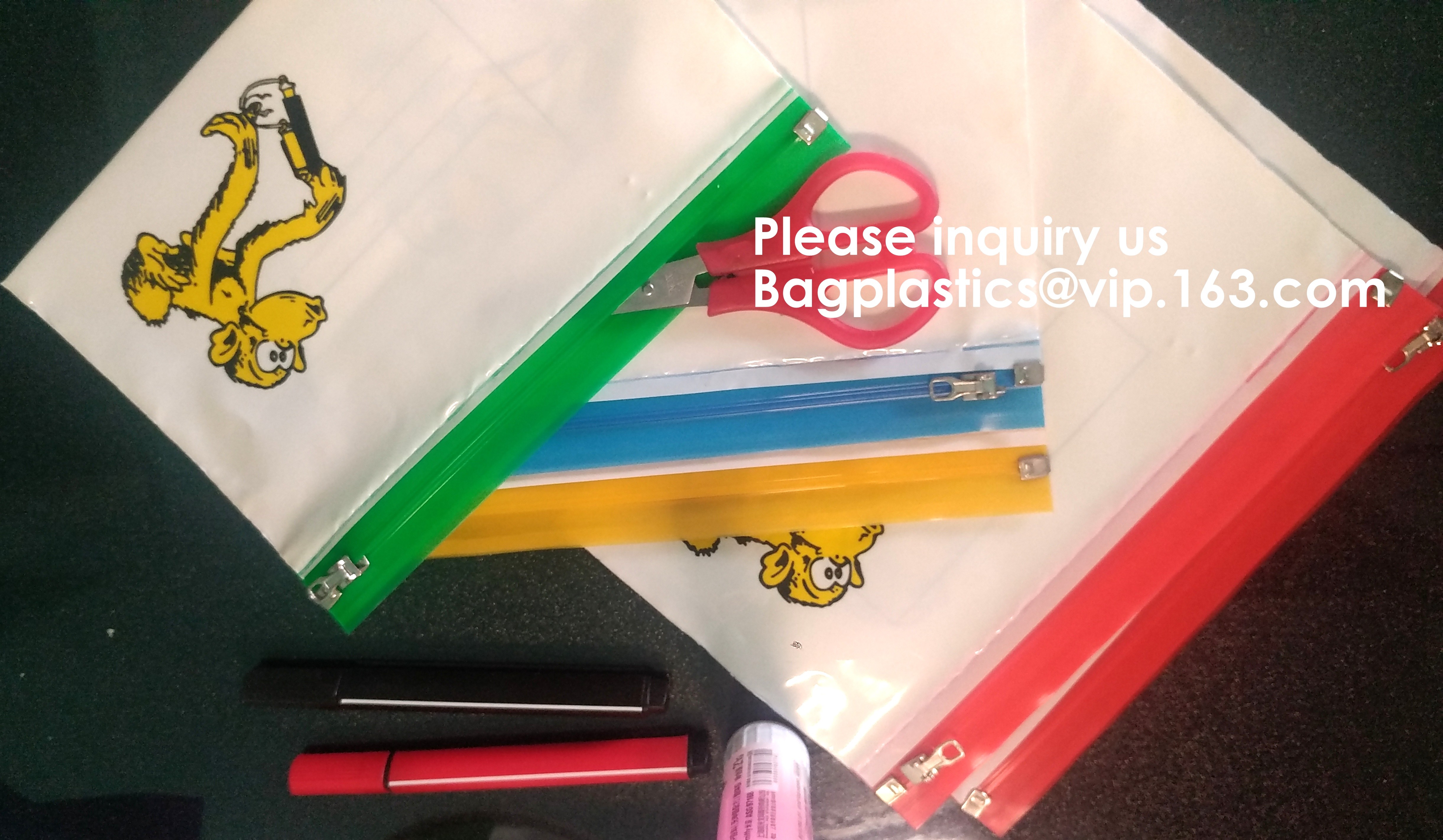 File Packing Bag With Zipper K Zipper File Bag PVC Document Plastic Bag,Zipper Pouch Zipper File Bags File Holders