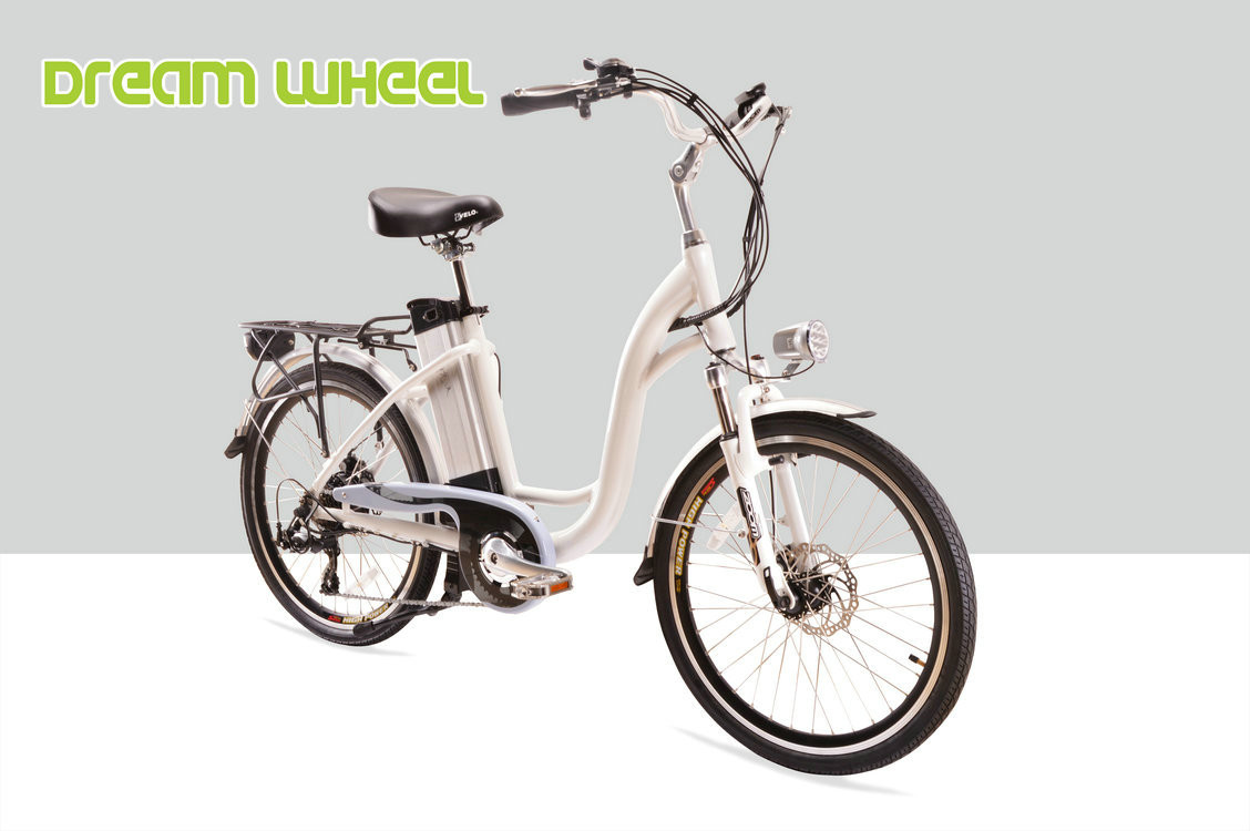 250W 24" Ladies Electric Urban Bike With Shimano Derailleur