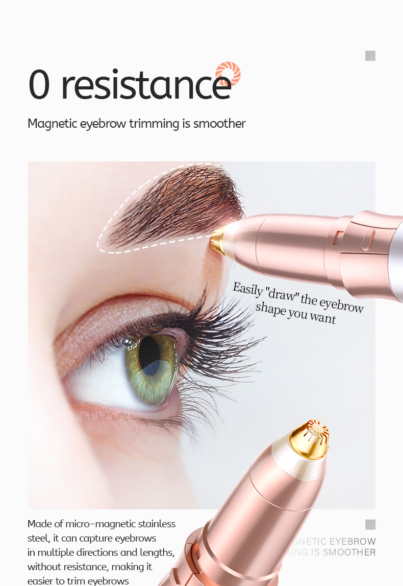 Mini Electric Painless Eyebrow Hair Remover Pen 250mAh Battery