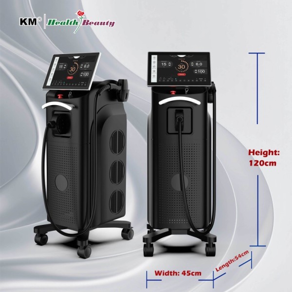 KM NEW 2026 810 Ice Tria 808 1064nm Titanium diode laser hair removal machine 3 Wavelength System with 6 AI Automatic Recognition Changeable Tips