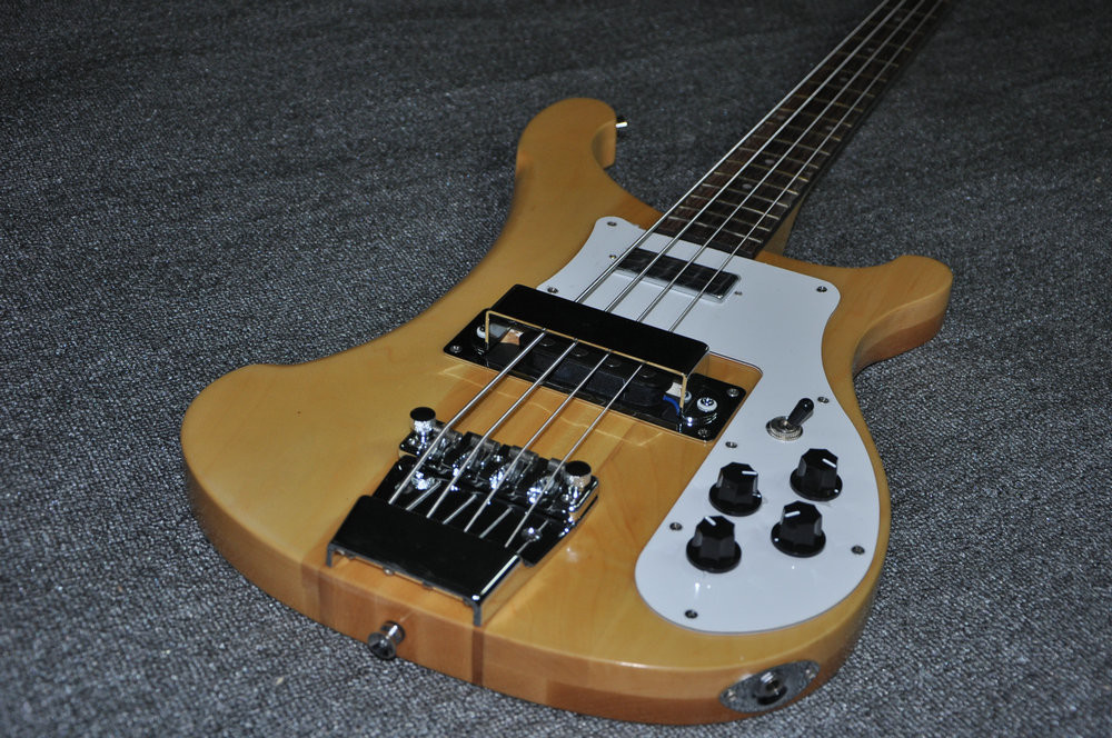 4 string electric bass guitar Natural Alder body Maple neck through body Rosewood fingerboard RIC custom bass guitar