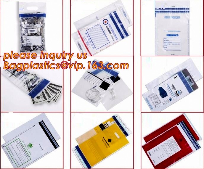 Security plastic bag with adhesive tape for cash, plastic money bag, Security Money Cash Bag For Airport/Bank and police