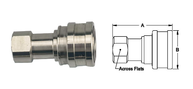 CB-SPM-1F famale socket with ball lock and poppet valve