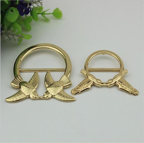 Fashion gold color 32 & 47 mm round shape double bird patter decorative metal