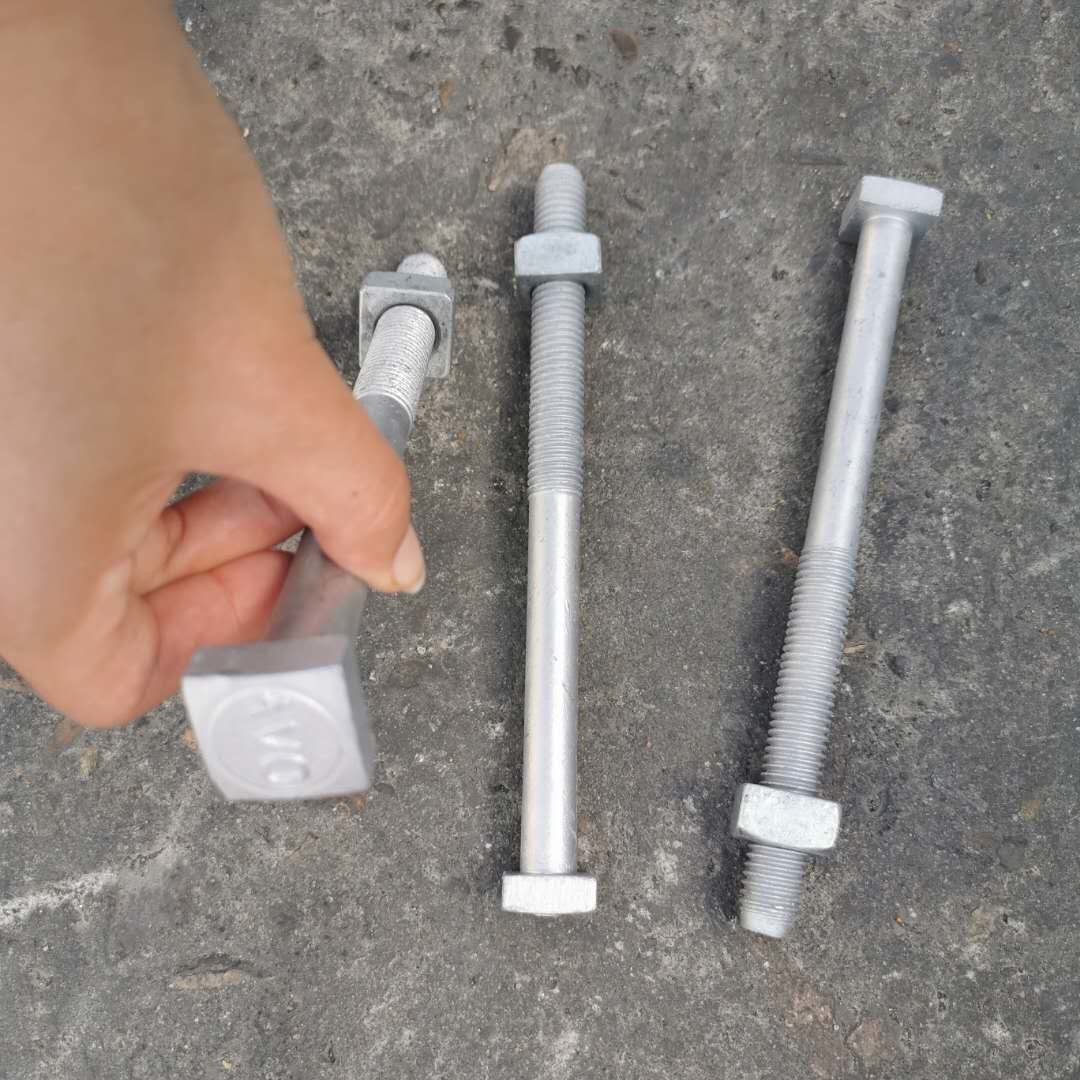 1/2" Galvanized Steel C1045 Square Head Machine Bolt