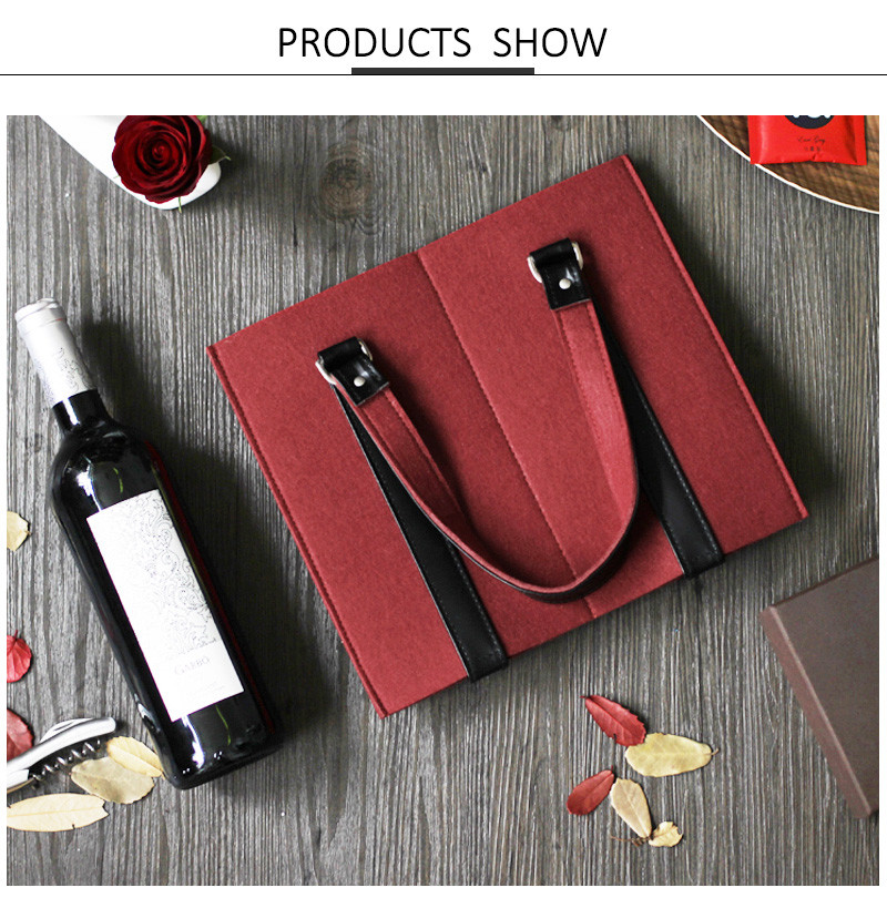 2 Pack Felt 170*360mm Wine Bottle Cooler Sleeve