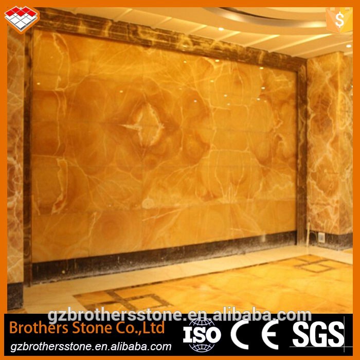 Beautiful Transparent Orange Onyx Stone Slab For Residential Construction