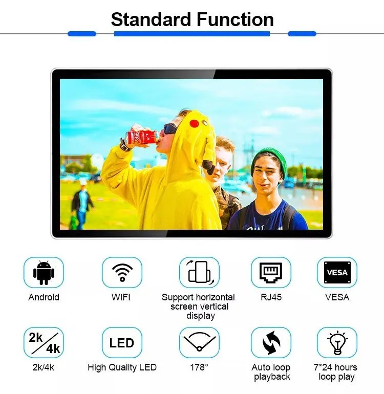 16:9 Large Interactive Touch Screen Computer Kiosk 21.5 32 43 55 65 Inch