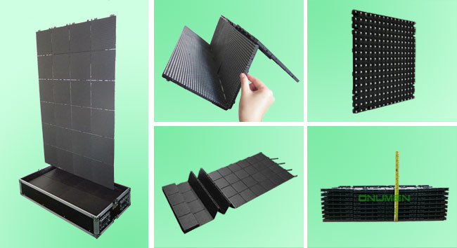Collapsible High Definition LED Display Wall Video Screens 3.9mm Pixel Pitch Onumen Creative Design