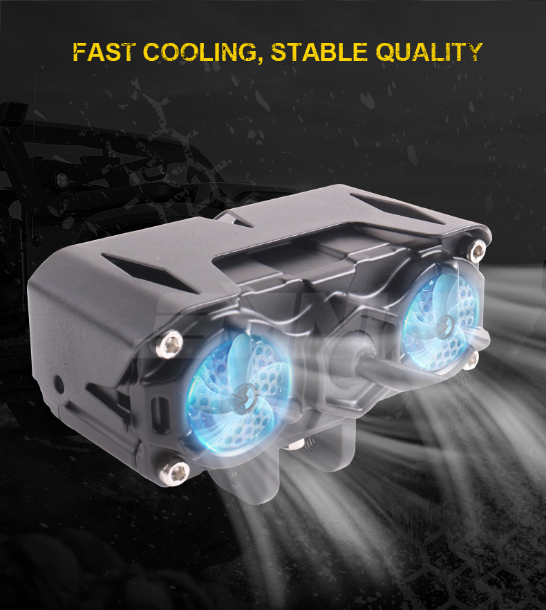 White Yellow Motorbike Headlamp LED Motorcycle Lights IP67 30000 Hours Lifespan