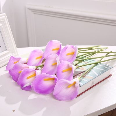 Silk Purple Fake Calla Lily Bouquet Flower For Wedding
