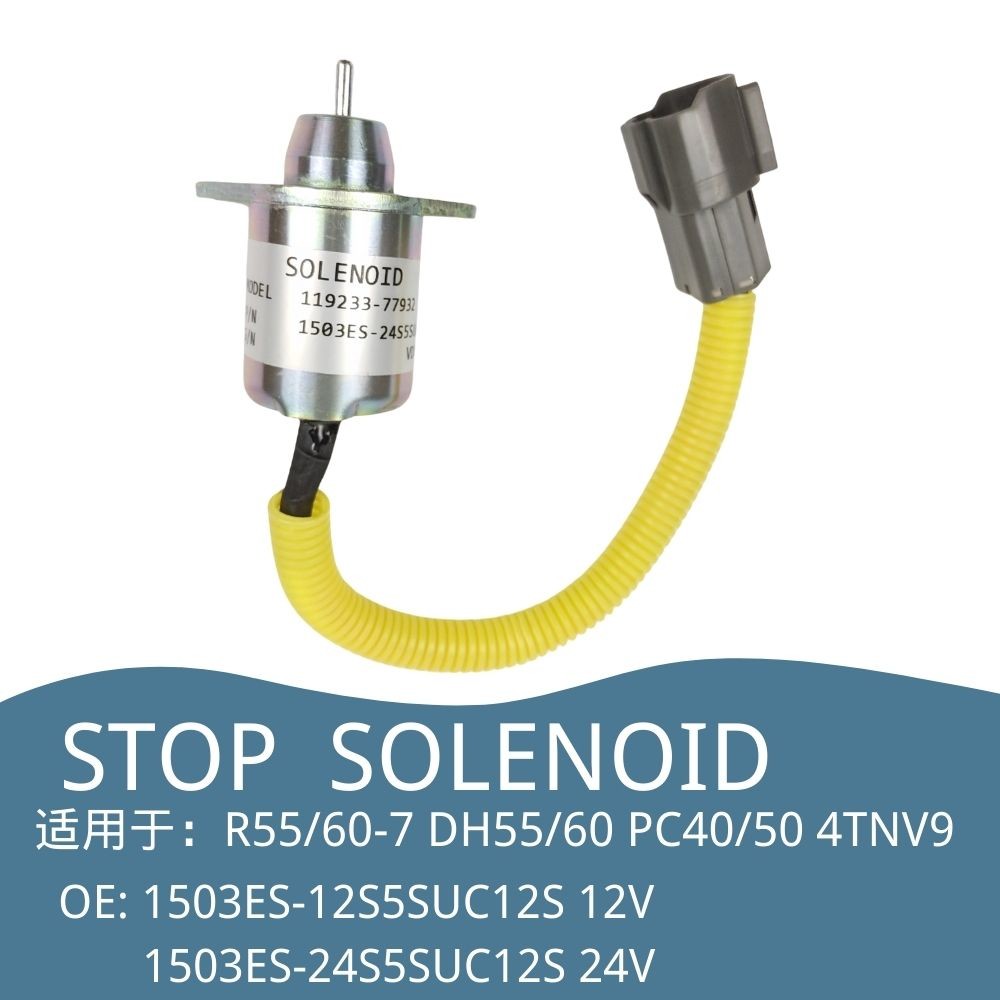 119233-77932 Stop Solenoid R55/60-7 DH55/60 PC40/50 YANMAR 4TNV94 1503ES-12S5SUC12S