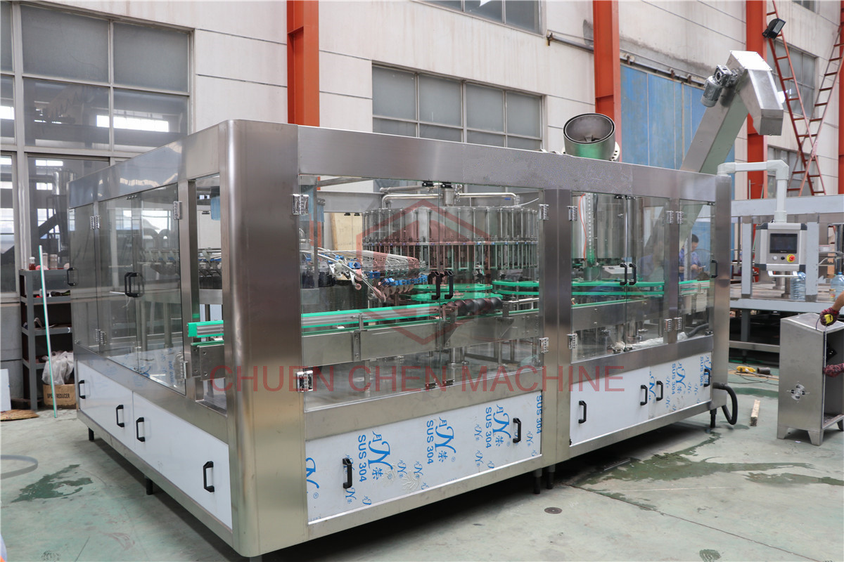 32 Head Vacuum Type Glass Bottle Filling Line Juice Filling Machine For Fresh Juice