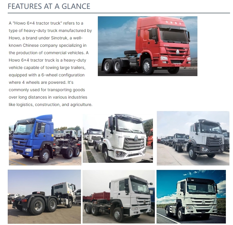 Howo 6*4 Tractor Trucks For Heavy-Duty Commercial Vehicles