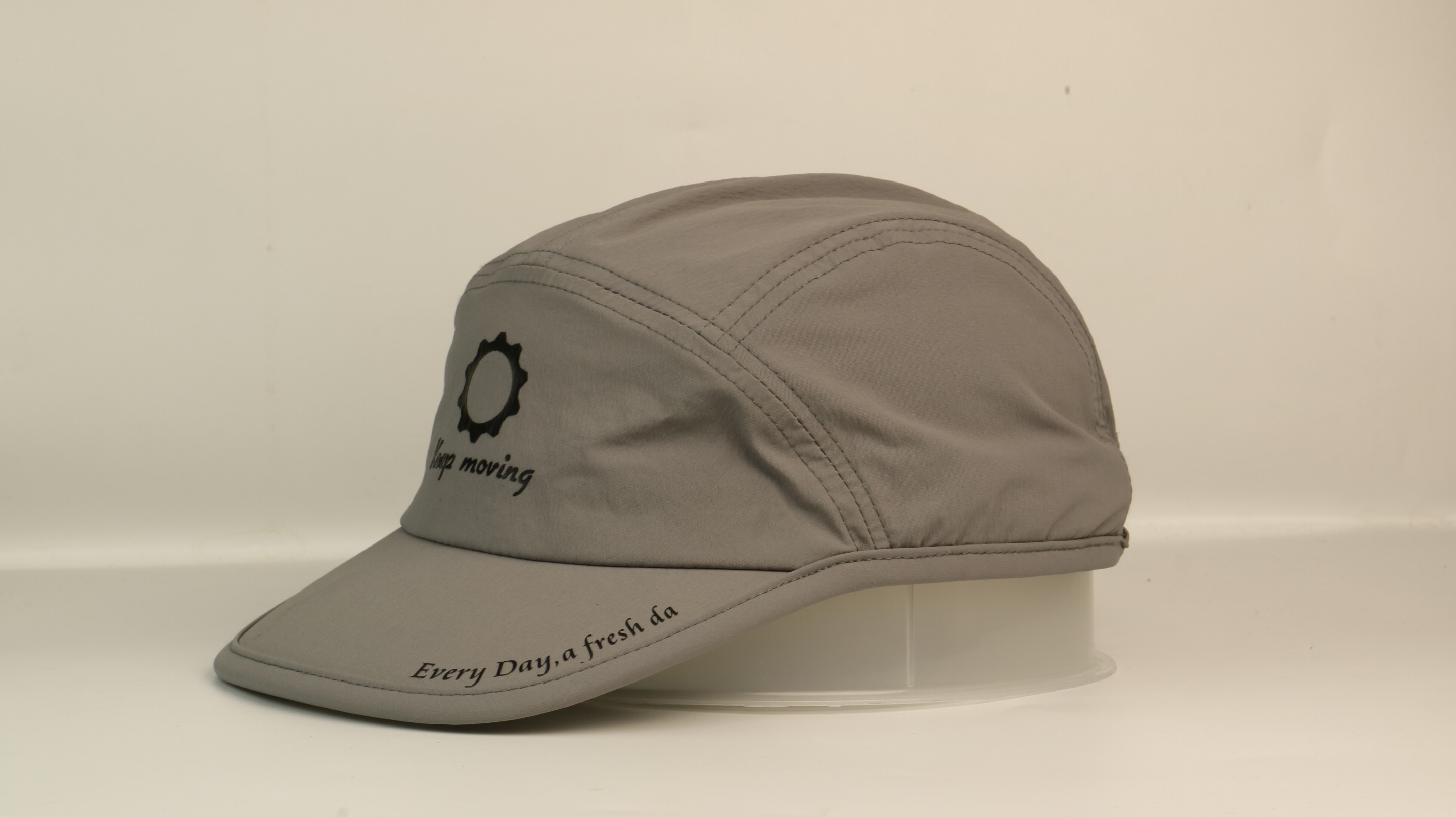 Rubber Printing 5 Panel Plastic Buckle Camp Hats Quick Dry