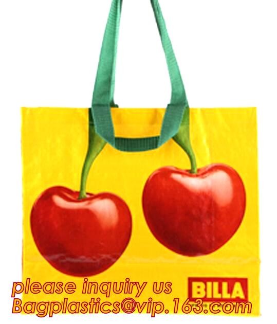 Wholesale custom logo eco-friendly shopping bag recyclable shopping bag pp fabric woven shopping tote bags, bagplastics