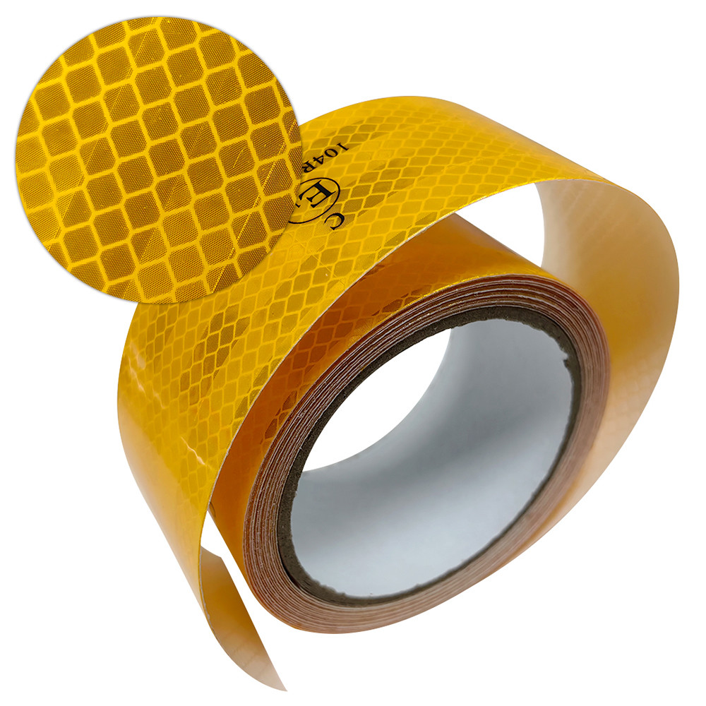 Truck Highway Ultra Strong Yellow Reflective Caution Tape PMMA/PC/PET