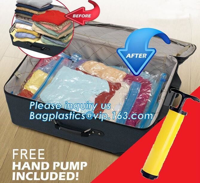 PA plastic clothes quilt space save zipper compression bags, space saver vacuum bag clothes, vaccum storage bags