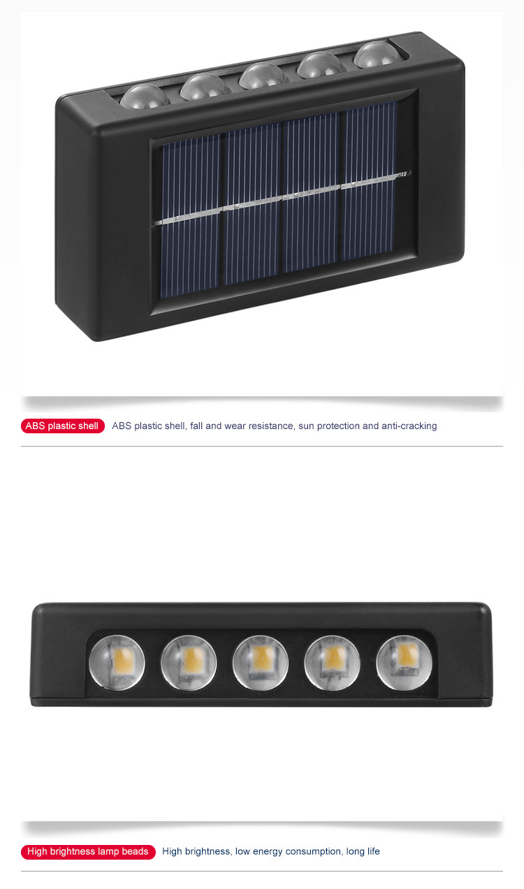 Glowing Waterproof Atmosphere Wall Light 600mah Solar LED Outdoor Decorative Garden