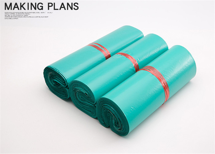 Green Co-Extruded Plastic Shipping Envelopes Custom Printed Light Weight