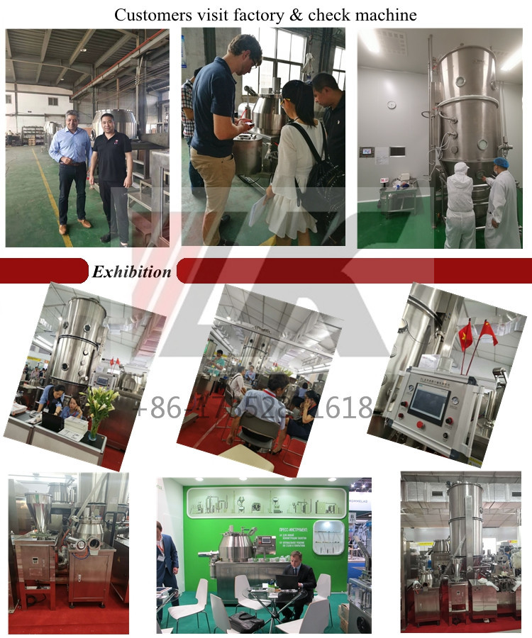 Fluid Bed Dryer 160-240Kg/Batch 0.4-0.6Mpa PLC Control Touch Screen FL-200