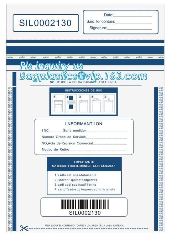 Security plastic bag with adhesive tape for cash, plastic money bag, Security Money Cash Bag For Airport/Bank and police