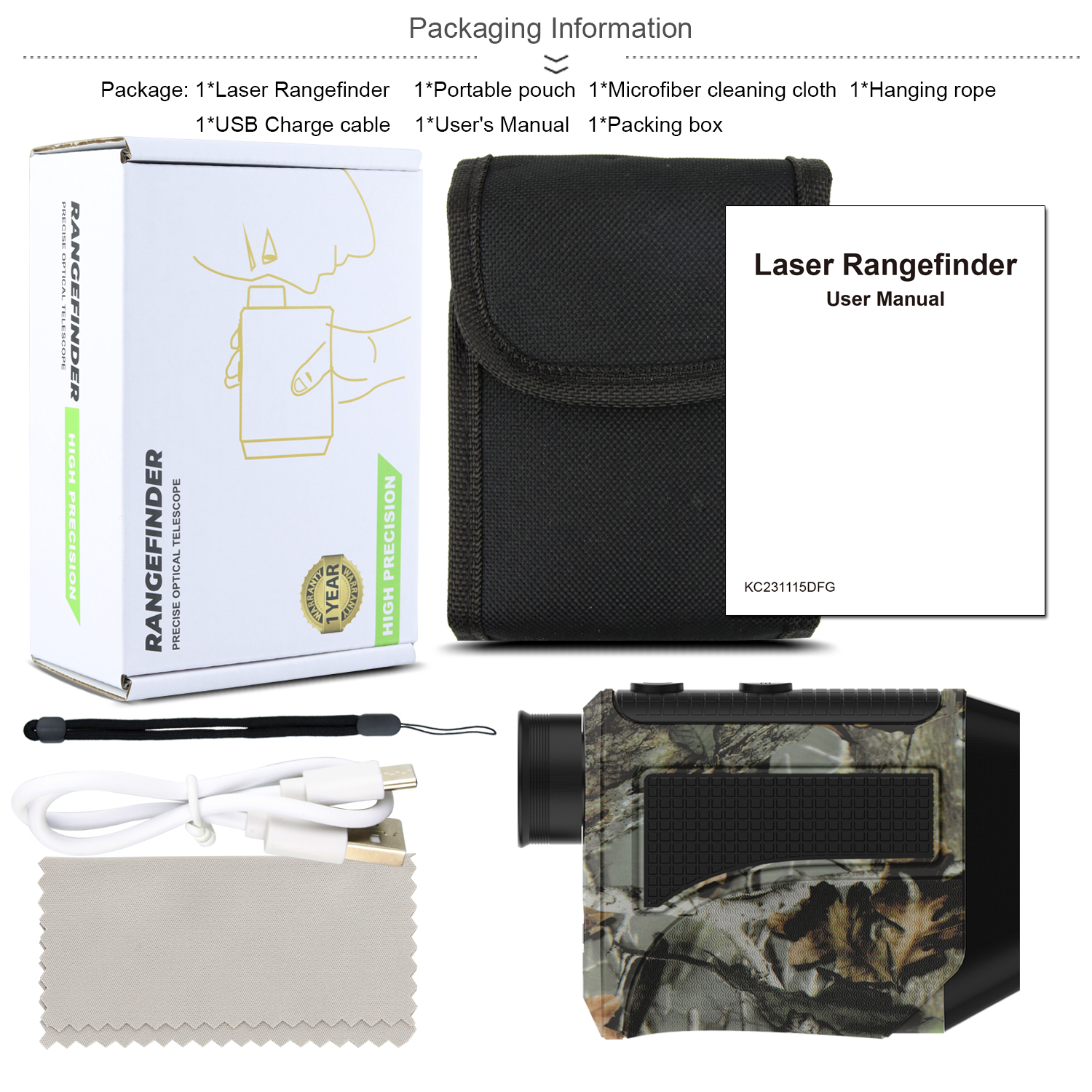 F600m Golf Rangefinder Slope Flag Lock Vibration High Precision Laser Distance Finder for Golf Players
