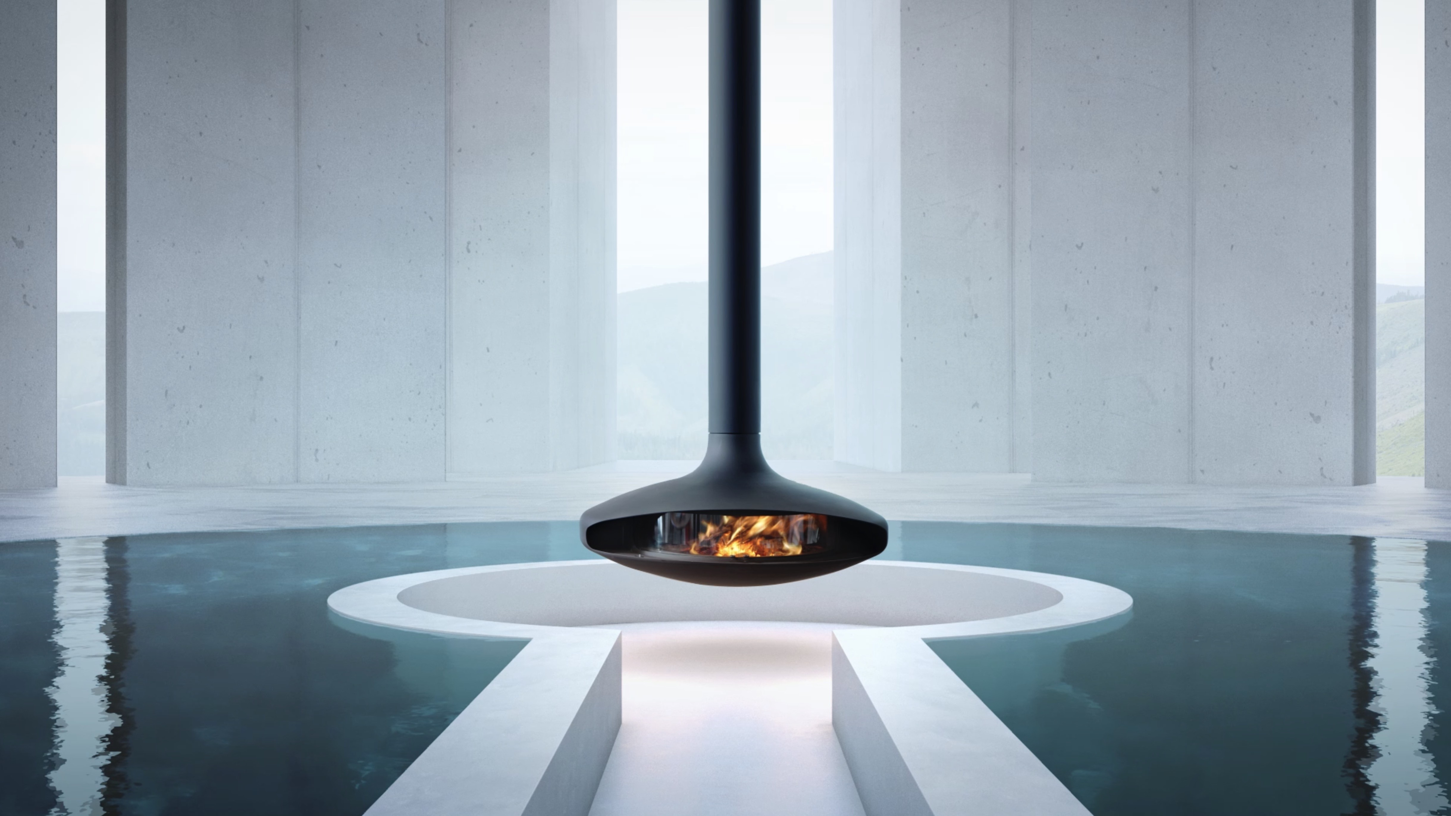 Premium 600mm-1000mm Steel Suspended Wood Heater Indoor Hanging Fireplace