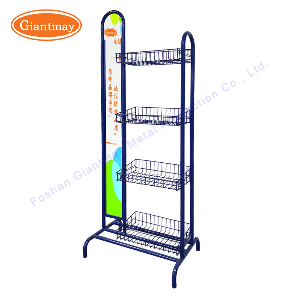 Potato Chips Metal Rack stand for snacks Display Basket