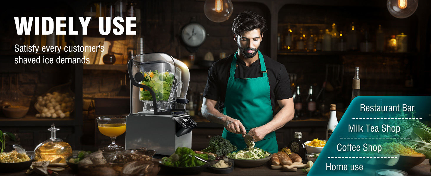 Coffee Shop Professional Equipment Powerful Smoothie Blender With Soundproof Cover