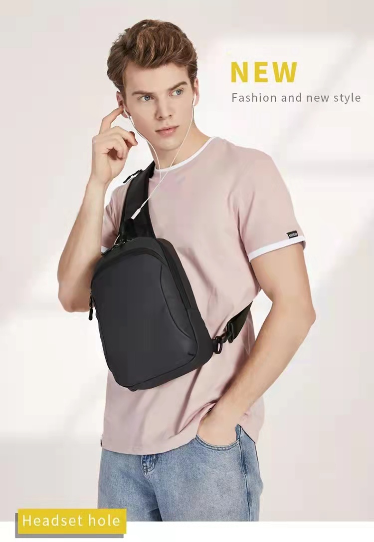 Fashion OEM Nylon Men Shoulder Chest Sling Bags 18*12*28cm