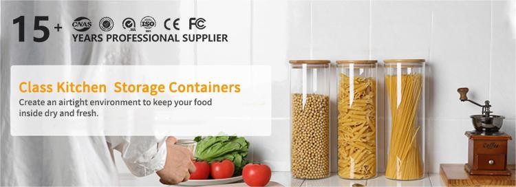 High Borosilicate Glass Jars 300ml Kitchen Canisters With Pantry Cork Lid