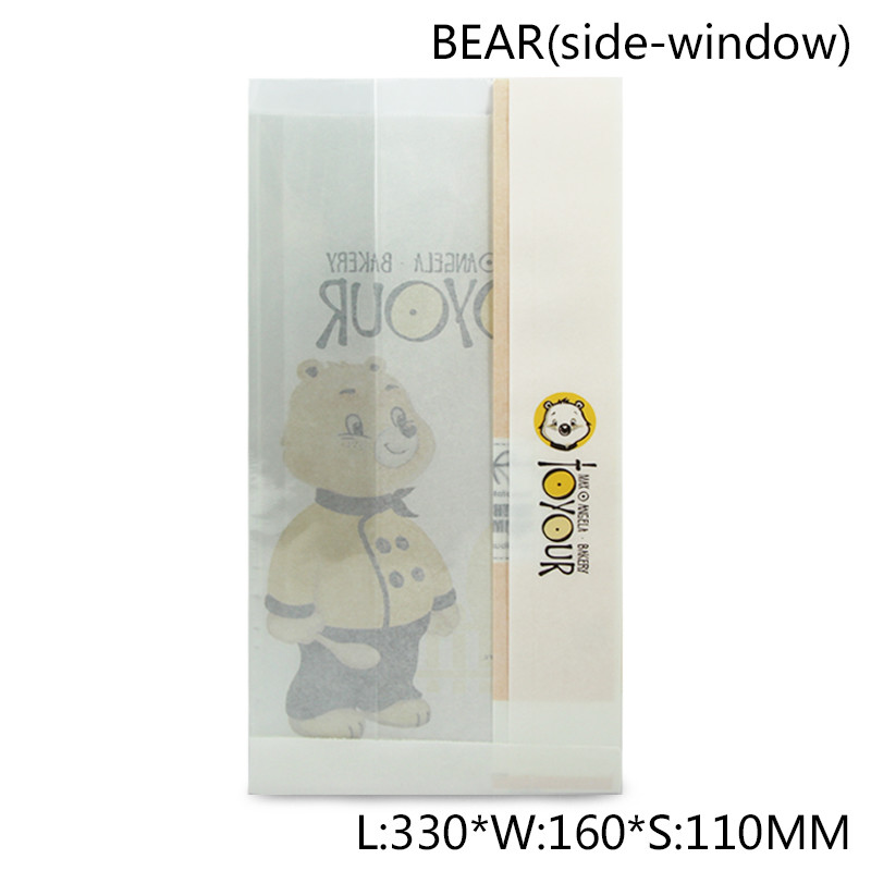 Greaseproof 55gsm Single Kraft Paper Carry Bags For Sandwich