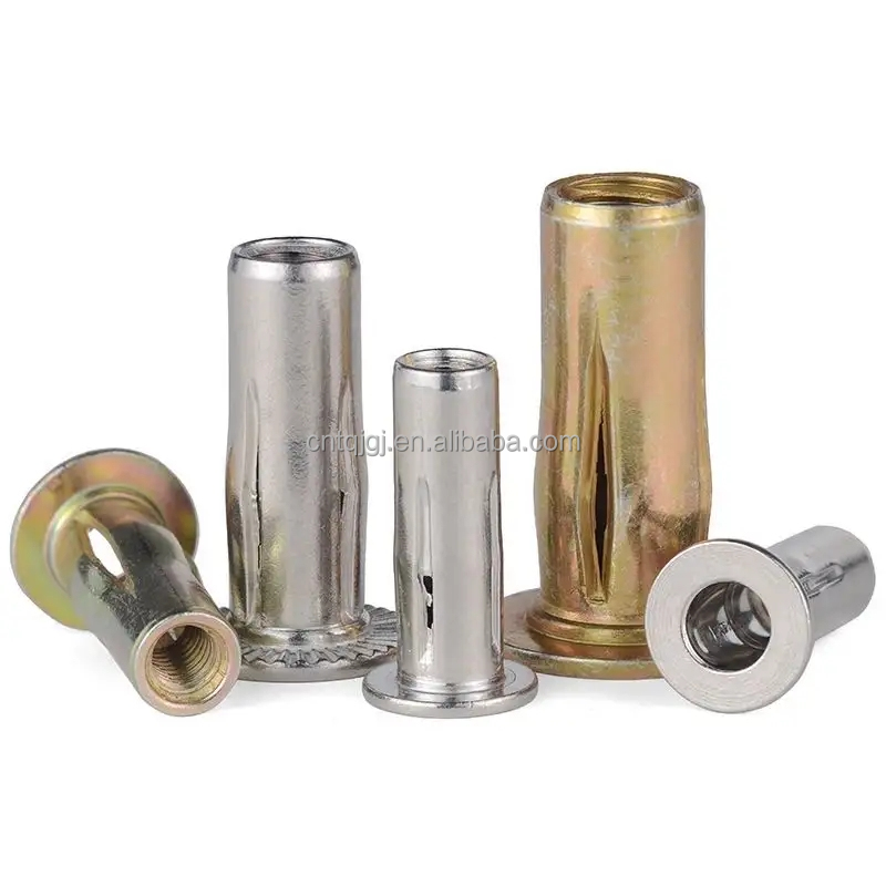 Healthcare Metric Stainless Steel Galvanized Zinc Steel Pre Bulbed Threaded Inserts Slotted Body Inserts Cross Nut Plus Nut Lantern Rivet Nut