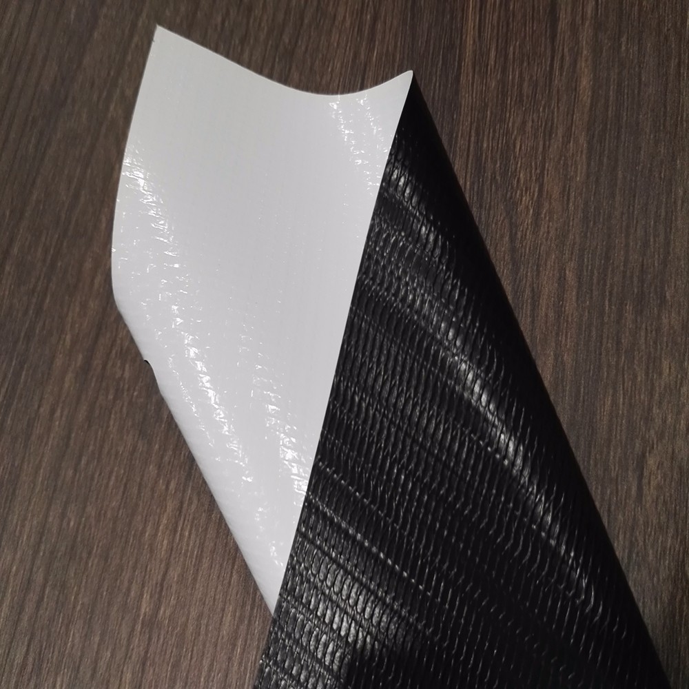 Black White Stripes Matte Waterproof PVC Tarpaulin Roll 680 Gsm Weight