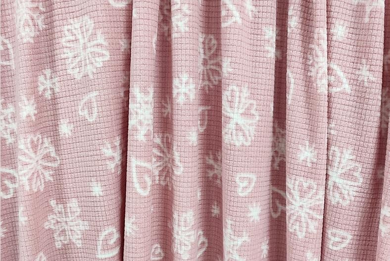 Soft Jacquard Printed Pink Micro Polar Fabric 160gsm